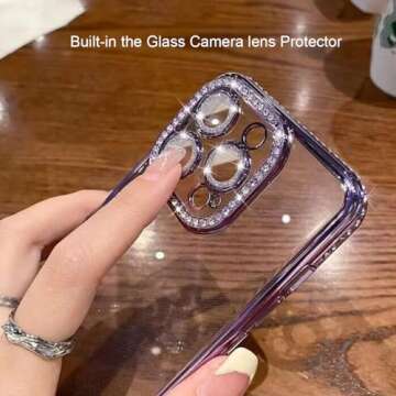 Changjia Pink Clear Glitter Case for iPhone 15 Pro Max