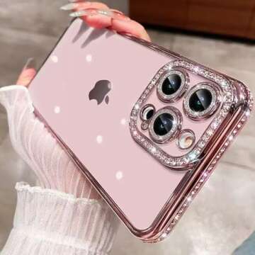 Changjia Pink Clear Glitter Case for iPhone 15 Pro Max