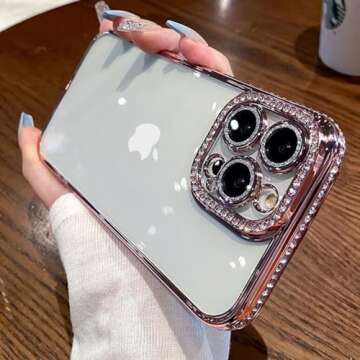 Changjia Pink Clear Glitter Case for iPhone 15 Pro Max