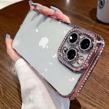 Changjia Pink Clear Glitter Case for iPhone 15 Pro Max