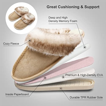 Warm Plush Faux Fur Slippers for Women Indoor Outdoor