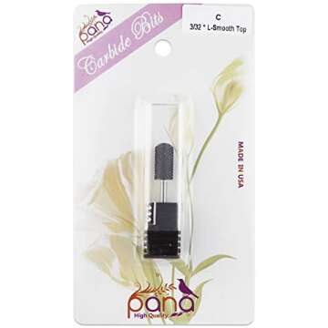 PANA Smooth Top Large Barrel 3/32" Shank Size - (DLC Black, Coarse Grit) - Fast remove Acrylic or Hard Gel Nail Drill Bit for Manicure Pedicure Salon Professional or Beginner