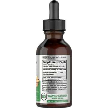 Horbäach Burdock Root Tincture | 2 fl oz | Super Concentrated Herb Extract | Vegetarian, Non-GMO, G...