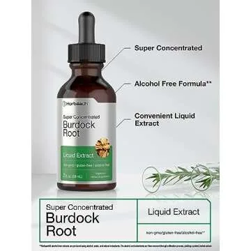 Horbäach Burdock Root Tincture | 2 fl oz | Super Concentrated Herb Extract | Vegetarian, Non-GMO, Glutren Free, Alcohol Free
