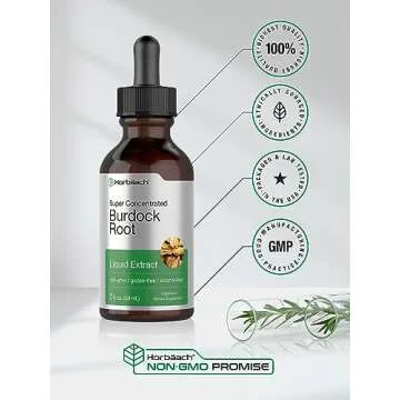 Horbäach Burdock Root Tincture | 2 fl oz | Super Concentrated Herb Extract | Vegetarian, Non-GMO, Glutren Free, Alcohol Free