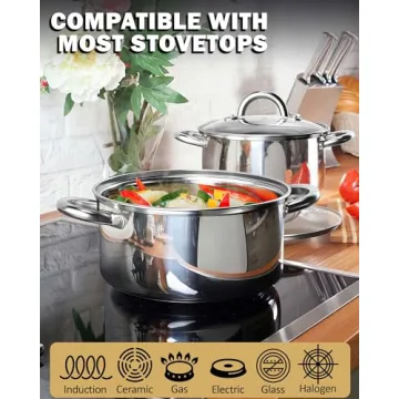 Cook N Home 12-Piece Stainless Steel Cookware Set