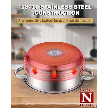 Cook N Home 12-Piece Stainless Steel Cookware Set