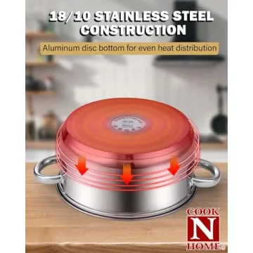 Cook N Home 12-Piece Stainless Steel Cookware Set