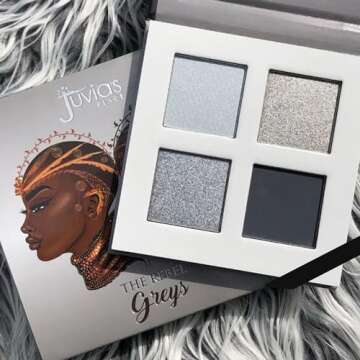 Juvia's Place Rebel Quad Grey Eyeshadow Palette - Vibrant 4 Shade Makeup
