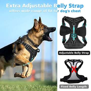 WINSEE No Pull Dog Harness, Step in Dog Harness with a Dog Collar, Chest Adjustable Soft Padded Vest, Reflective No Escape Harness Easy Running Walking for Small, Medium, Large, Extra-Large Dogs