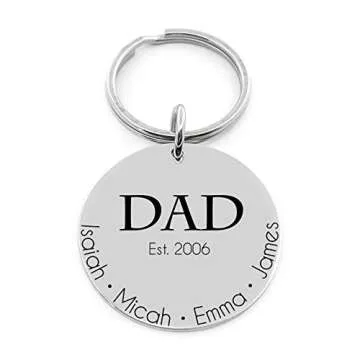 Personalized Key Chain for Dad Custom Engraved Gifts