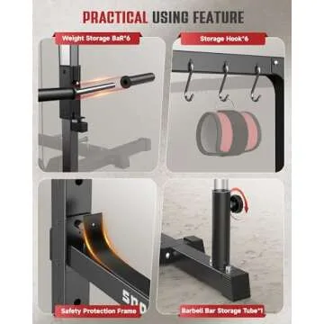 Sportsroyals Power Rack with Pulley System for Home Gym