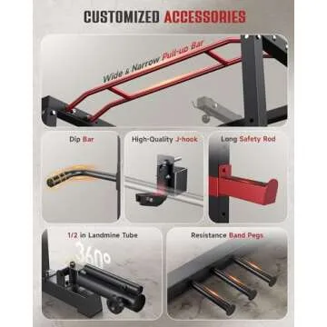 Sportsroyals Power Rack with Pulley System for Home Gym