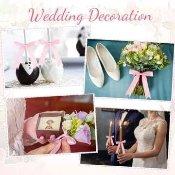 Riceshoot 50 Pcs Pink Twist Tie Bows for Gift Wrapping