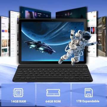 HiGrace Android Tablet 14GB RAM 11 Inch with Keyboard