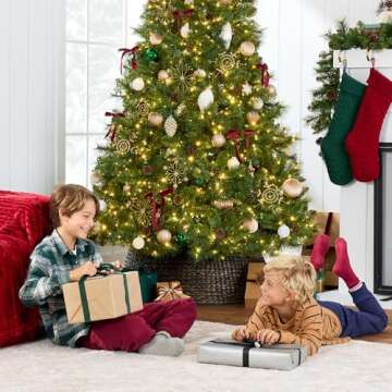 Best Choice Products 12ft Pre-Lit Scotch Pine Christmas Tree, Premium Pre-Decorated Artificial Holiday Decor w/ 3,630 Branch Tips, 2-in-1 White and Multicolor LED Lights, Cordless Setup