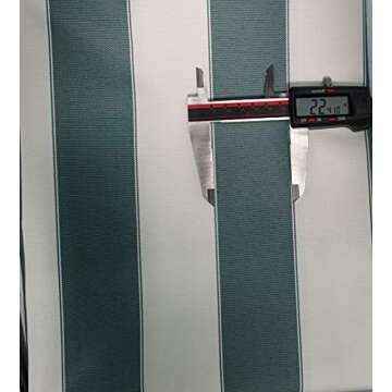 Mybecca Stripe Canvas Marine Fabric - 600 Denier Indoor/Outdoor, Hunter Green/White, Premium Quality...