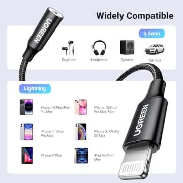 UGREEN Lightning to 3.5mm Adapter for iPhone - Black