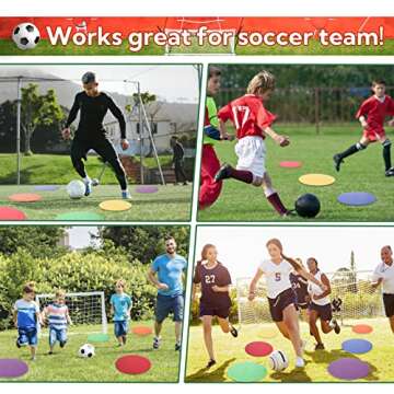 WUSHUANG 10 Inch Poly Vinyl Spot Markers- Non Slip Rubber Agility Markers Flat Field Cones Floor Dots-for Exercise Drills, Sports, Games, Speed Agility Training -10 Pcs