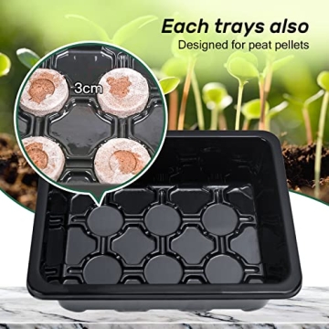 Bonviee 5-Pack Seed Starter Tray with Humidity Dome