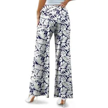 Arolina Palazzo Pants for Women Dressy Casual Wide Leg Pants for Women Stretchy Flowy High Waist Lounge Pants Trousers