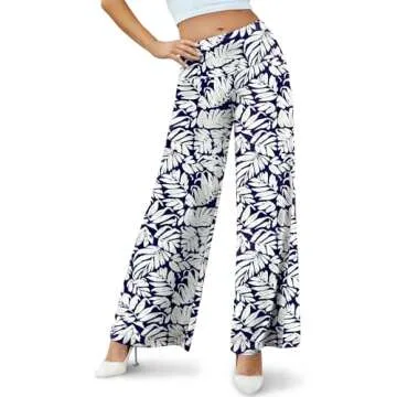 Arolina Palazzo Pants for Women Dressy Casual Wide Leg Pants for Women Stretchy Flowy High Waist Lounge Pants Trousers