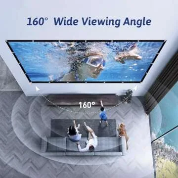 Projector Screen, antmap 120 inch Portable Projector Screen with 3-Layer Material, Outdoor Projector Screen Movie Screen with 160°Wide Viewing Angle and Clearer Images