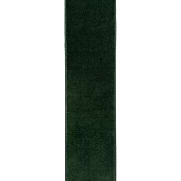 3.5" x 25ft. Green Velvet Wired Ribbon by Celebrate It™ Christmas - Christmas Ribbon for Home Décor and Crafting