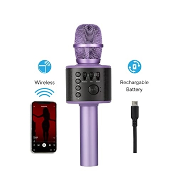 Portable Bluetooth Karaoke Microphone for All Ages