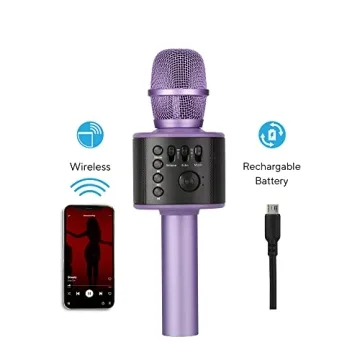 Portable Bluetooth Karaoke Microphone for All Ages