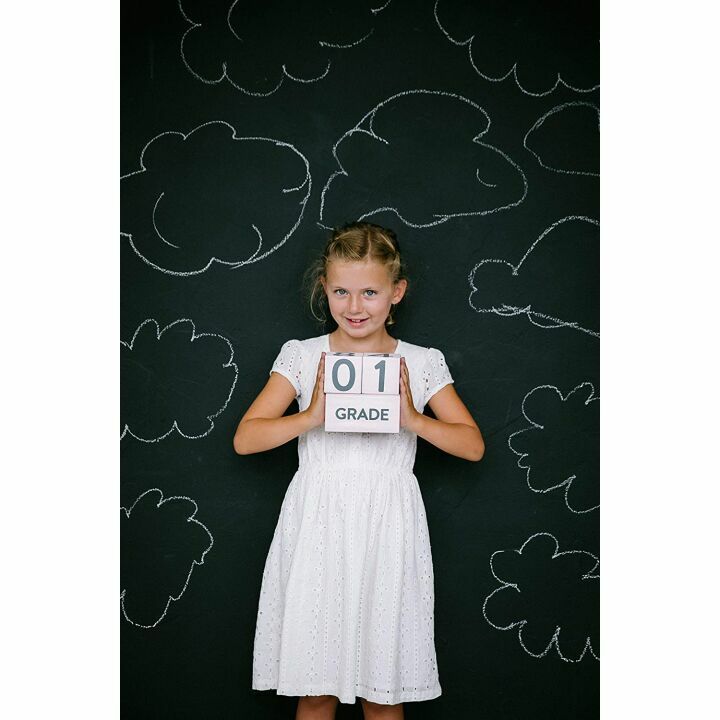 Pearhead Pink Baby Milestone Age Blocks for Photos