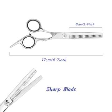 Essoy Professional Thinning Shears Hair Cutting Teeth Scissors(6.5-Inches),Stainless Steel Haircut Scissor with Fine Adjustment Screw for Home Salon,Barber Hairdressing Scissor for Women Men Kids