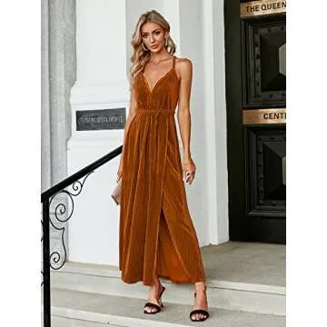 BerryGo Women's Velvet Sexy Backless Long Cocktail Dress