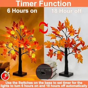 TURNMEON Prelit Maple Trees for Fall Decor