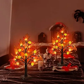 TURNMEON Prelit Maple Trees for Fall Decor