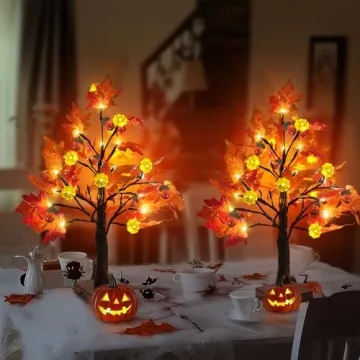 TURNMEON Prelit Maple Trees for Fall Decor
