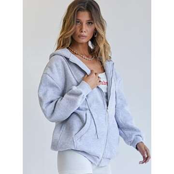Stylish Women's Zip Up Hoodie for Casual Comfort