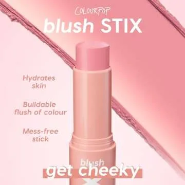 ColourPop Blush Stix - Cream Blush Stick with a Blendable, Hydrating Formula and Natural, Skin-Like Finish - Buildable Cream Blush for Cheeks, Eyes & Lips - Cool It (0.28 oz)