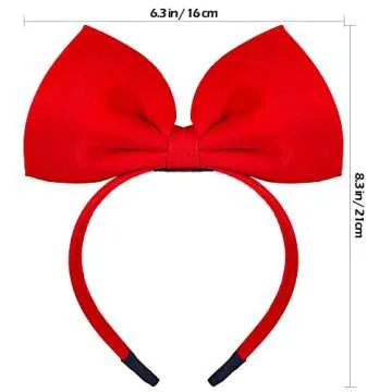 Charming Red Bow Headband for Women and Girls