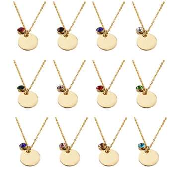 YLYYJ Personalized Gifts Birthstone Name Necklace for Women Handmade Birth Month Gemstone Jewelry Valentine Gift for Her Custom Bridesmaid Christmas Gifts for Mom stocking stuffers