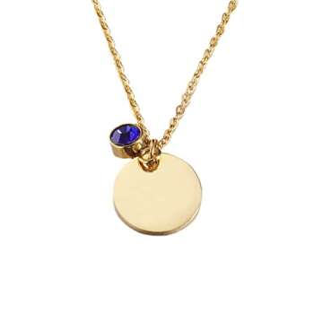 YLYYJ Personalized Gifts Birthstone Name Necklace for Women Handmade Birth Month Gemstone Jewelry Valentine Gift for Her Custom Bridesmaid Christmas Gifts for Mom stocking stuffers