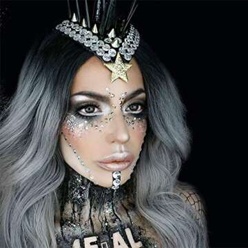 Mehron Makeup Paradise Glitter FX | Professional Cosmetic for Makeup & Art | Vibrant & Shimmering Loose Glitter .25 oz (7 g) (Holographic Silver)