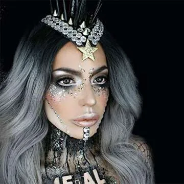 Mehron Makeup Paradise Glitter FX | Professional Cosmetic for Makeup & Art | Vibrant & Shimmering Loose Glitter .25 oz (7 g) (Holographic Silver)