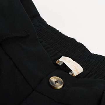 Belle Poque Women High Waisted Casual Shorts with Pockets Golf Shorts Walk Shorts (Black,XL)