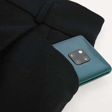 Belle Poque Women High Waisted Casual Shorts with Pockets Golf Shorts Walk Shorts (Black,XL)