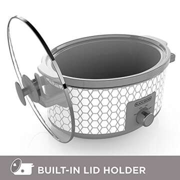 BLACK+DECKER SC1007D Slow Cooker, 7 quart, Geometric Cream