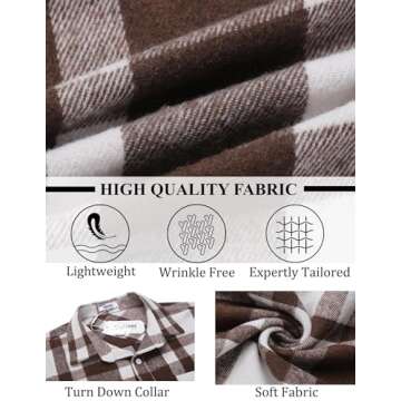 COOFANDY Men's Casual Button Down Shirts Long Sleeve Flannel Shirts Untucked Wedding Shirts