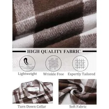 COOFANDY Men's Casual Button Down Shirts Long Sleeve Flannel Shirts Untucked Wedding Shirts