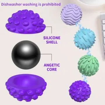 Mity rain 8pcs Fidget Toys - Magnetic Attraction Stress Balls with Silicone Shell for Adults - to Calm Restless Hands and Anxious Mind, Silicone Roller Magnet Balls Sensory Adults