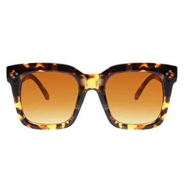 FEISEDY Vintage Oversized Square Sunglasses for Women